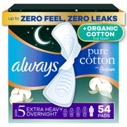 Always Pure Cotton vista frontal del empaque con beneficio de protección
