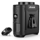 AMACOOL ventilador de cintura frontal mostrando diseño compacto y clip seguro