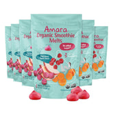 Amara front of package showing Carrot Raspberry flavor and organic claim