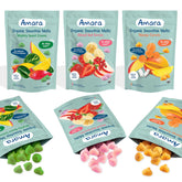 Amara front packaging showing organic smoothie melts for easy identification and trust