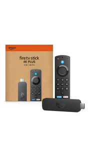 Amazon Fire TV Stick 4K Plus front view showcasing compact streaming and fast 4K playback