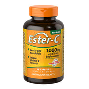 American Health Ester-C front packaging showing bottle and label, clear supplement info