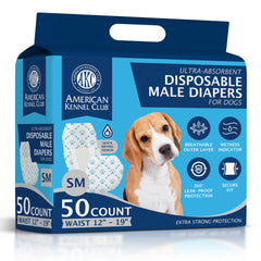 American Kennel Club empaque frontal con 50 pañales, práctico para almacenar