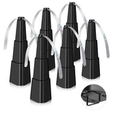 AMIAEDU front view of six black tabletop fly fans protecting a meal