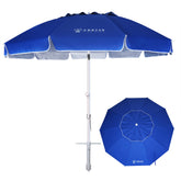AMMSUN vista frontal del toldo azul mostrando amplia sombra