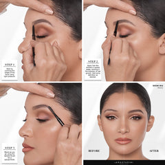 Anastasia Brow Wiz trazo en piel mostrando textura seca y alta pigmentación