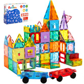 Anbalulu set frontal mostrando 100 piezas y 2 coches, promueve juego creativo