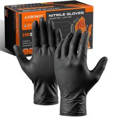 ANBOSON empaque frontal mostrando caja de 100 guantes, protección duradera