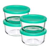 Anchor Hocking front view of four glass containers showing clean storage benefits