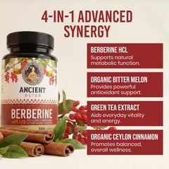 Ancient Bliss ingredientes naturales: canela de Ceilán y melón amargo como enfoque botánico