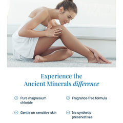 Ancient Minerals hand applying lotion demonstrating smooth spread and quick absorption