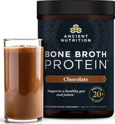 Ancient Nutrition chocolate front packaging showing the product benefits