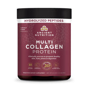 Ancient Nutrition front packaging showing product jar and brand benefit