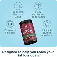 Ancient Nutrition tarro abierto con polvo canela, fácil de incorporar a bebidas