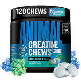 Animal creatine chews front tub shows product and convenience benefit