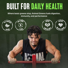 Animal Daily Greens close-up of capsules and tablets displaying easy-to-swallow format