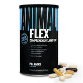 Animal Flex presentación frontal mostrando sobres y empaque, transmite confianza