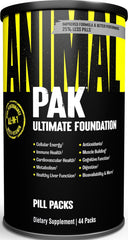 Animal Pak vista frontal del envase mostrando los 44 sobres y conveniencia