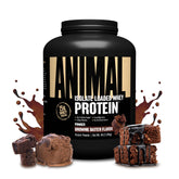 Animal Whey frente del empaque Brownie Batter mostrando el tamaño y la marca