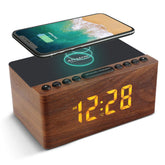 ANJANK front view showing wooden LED clock and tidy bedside benefit