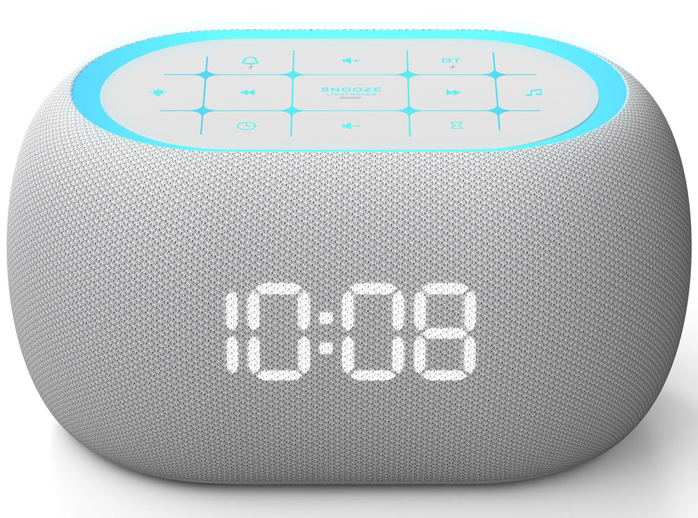 ANJANK vista frontal del reloj despertador con pantalla clara y control fácil
