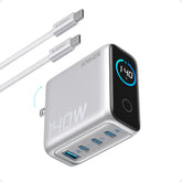 Anker 140W front view showing compact design and four ports for efficient charging
