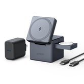 Anker 3-in-1 Cube frontal mostrando diseño compacto y beneficio de carga organizada