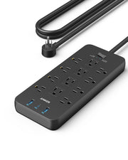Anker 351 front view showing 12 outlets and three USB ports for high-capacity power