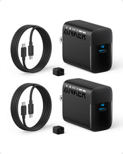 Anker 45W front view showing compact charger and ports for fast charging