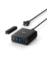 Anker front profile view showing compact charger and ports for space-saving power