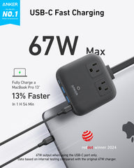 Anker detalle de puertos USB‑C y USB‑A, útil para carga simultánea rápida