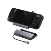 Anker dock frontal conectado a Steam Deck mostrando orden y versatilidad