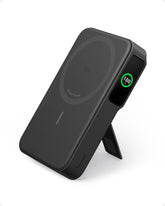 Anker front view showing compact power bank and magnetic pad for fast charging