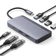 Anker hub front view showing ports and compact design, ideal for tidy desks