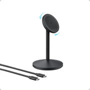 Anker MagGo front view stand showing sleek design and stable base for fast charging