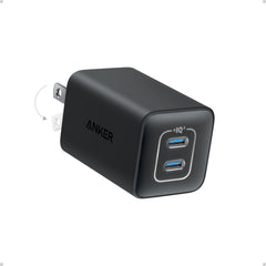 Anker Nano vista frontal mostrando dos puertos USB-C y diseño compacto, ideal para viaje