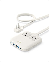 Anker Nano 67W vista frontal mostrando todos los puertos y carga simultánea
