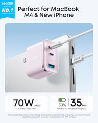 Anker nano 70W vista lateral con marco metálico para mayor durabilidad