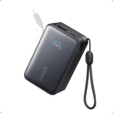 Anker front view showing compact charger and slim profile benefit portability