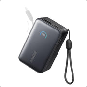 Anker front view showing compact charger and slim profile benefit portability