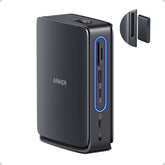 Anker Nano vista frontal mostrando todos los puertos y organización eficiente