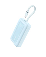 Anker power bank front view showing compact design and brand reliability