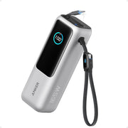 Anker power bank front view showing compact travel-ready design and capacity