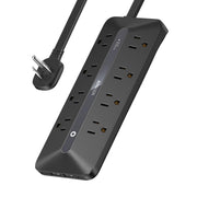 Anker front view showing 8 AC outlets and 4 USB ports for organized charging