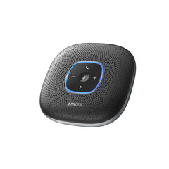 Anker PowerConf vista frontal mostrando altavoz y micrófonos, mejora la claridad de llamadas