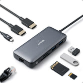 Anker PowerExpand front view showing ports and compact design benefit tidy workspace