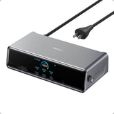 Anker Prime front angled view showing ports and compact design for desktop convenience