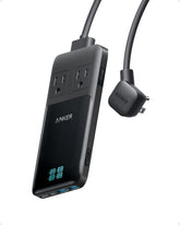 Anker Prime vista frontal del producto mostrando tomas y puertos, máxima versatilidad