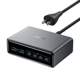 Anker front view showing ports and compact design for tidy charging