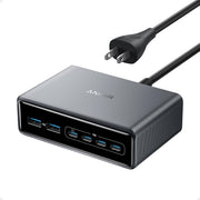 Anker front view showing ports and compact design for tidy charging